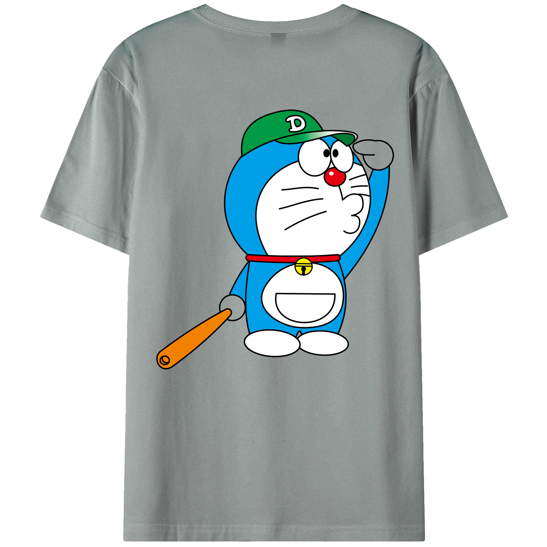 （画像用） ドラえもん Doraemon 綿100％ メンズ半袖Tシャツ（バックプリント） 通気性